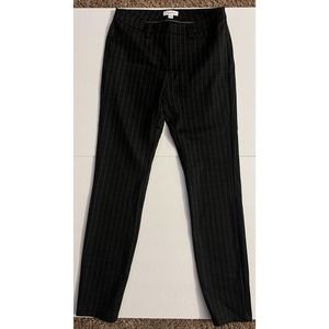 Calvin Klein Women's Size 6 Black Modern Ankle Pant Windowpane Stripe